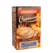 Café Amanhecer Cappuccino, Solúvel, Saquetas 10x13g